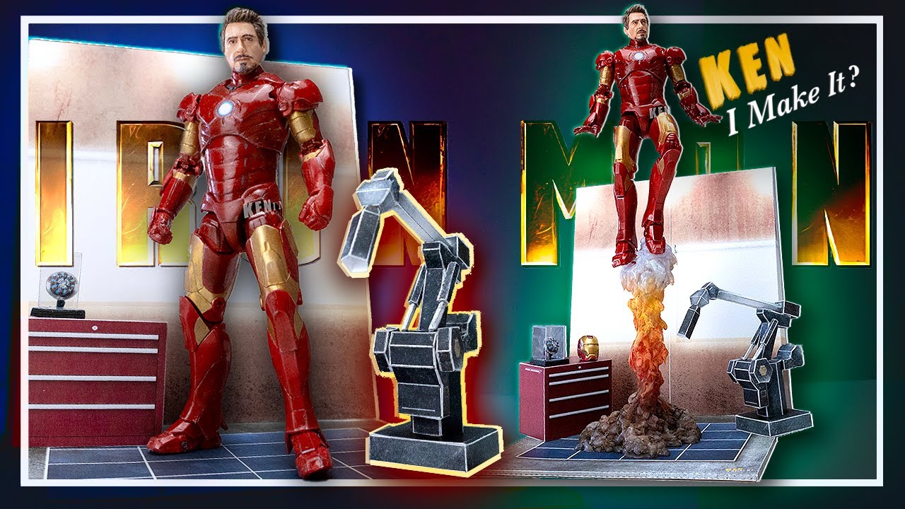 DIY TONY'S WORKSHOP Mini Display - IRON MAN | Ken I Make It