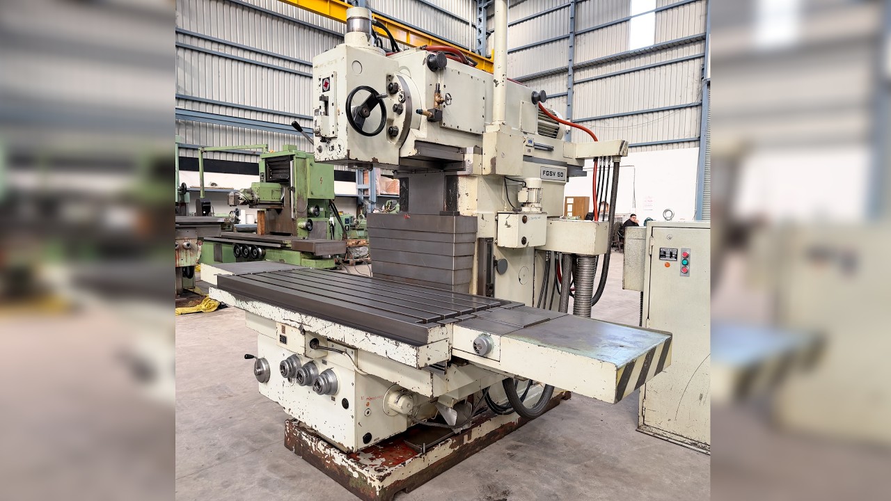 TOS (Czech) FGSV-50 Heavy Duty Vertical Milling Machine - Table 1800 mm x 630 mm