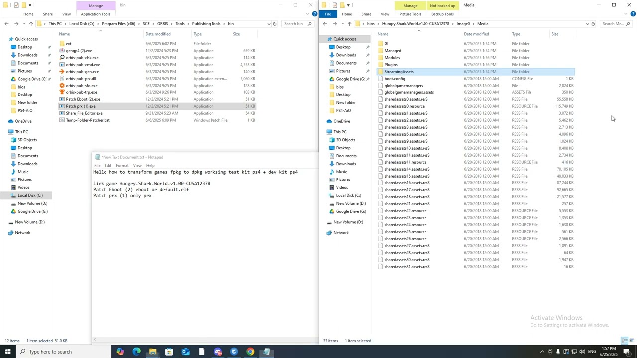 Explanation of converting games from FPKG to DPKG. developer devices   ps4 test kit or dev kit only