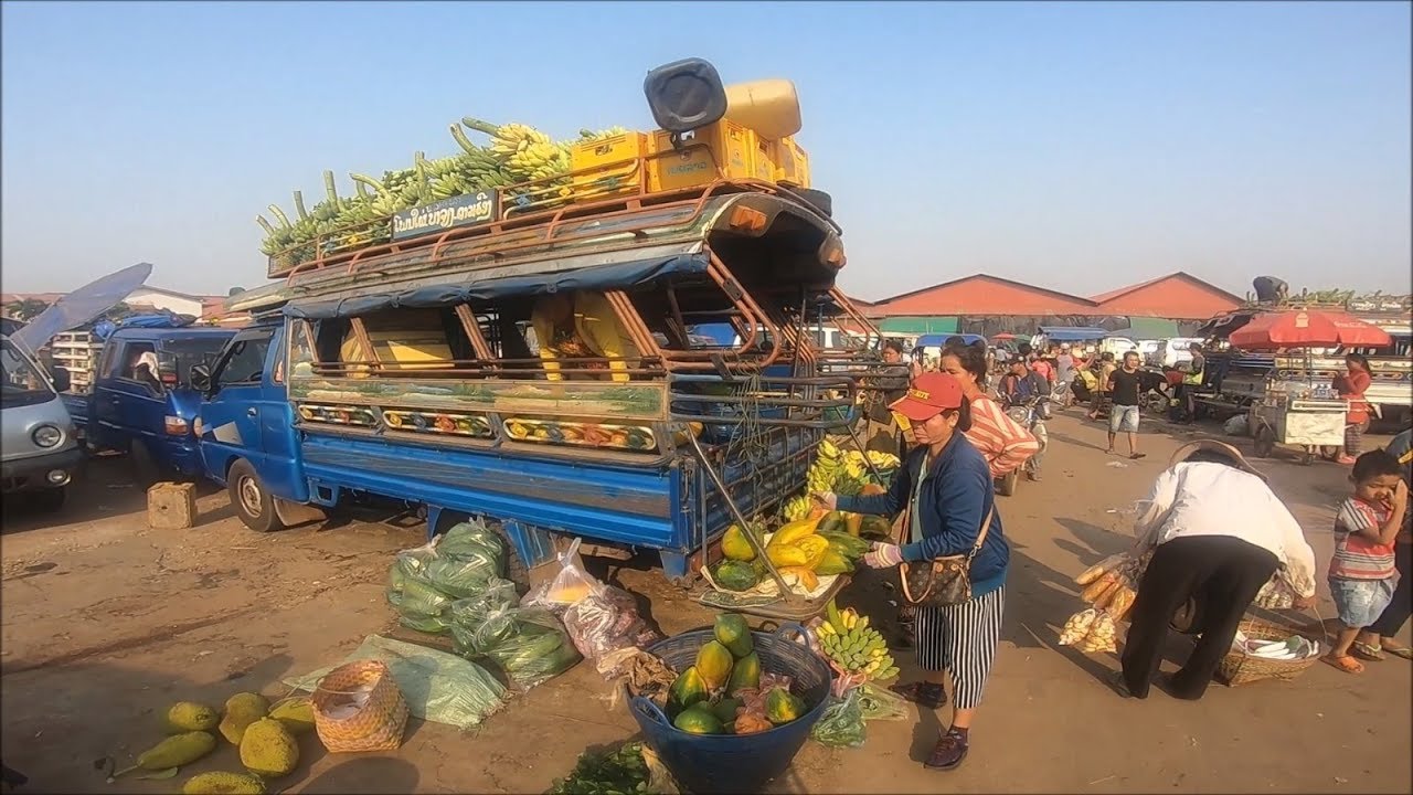 Laos street food in pakse laos 2018 - asian food in laos market , laos food