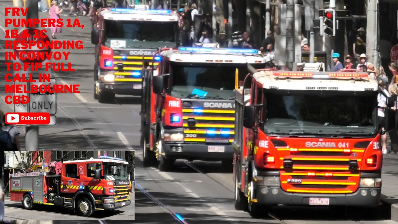 FRV // Pumpers 1A, 1B & 1C (Eastern Hill) - Responding Code 1 & Leaving | FIP Full Call, Melbourne