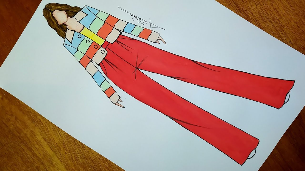 رسم ازياء النجمة التركية بورجو اوزبيرك خطوة بخطوة 2 | dessin de mode