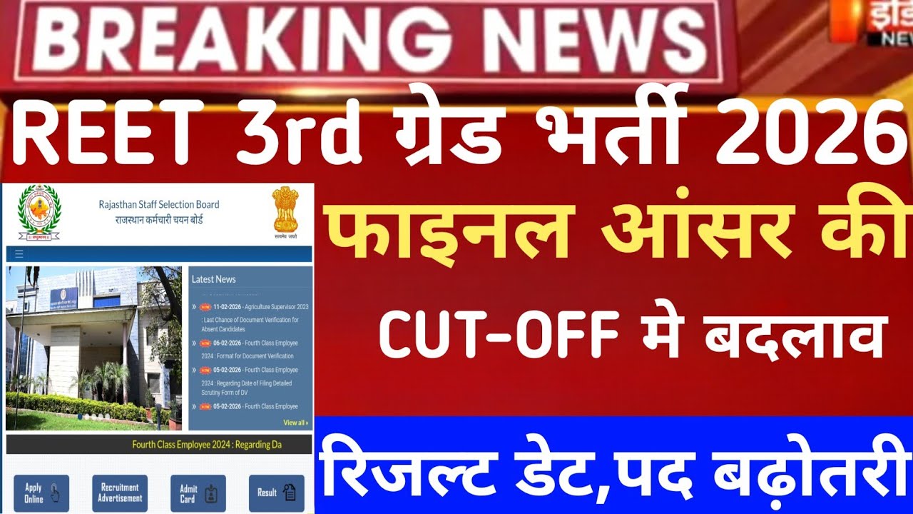  Reet 3rd grade Cut-Off 2026/Reet mains result 2026/Reet Mains CUT-OFF/Reet 3rd grade result 2026
