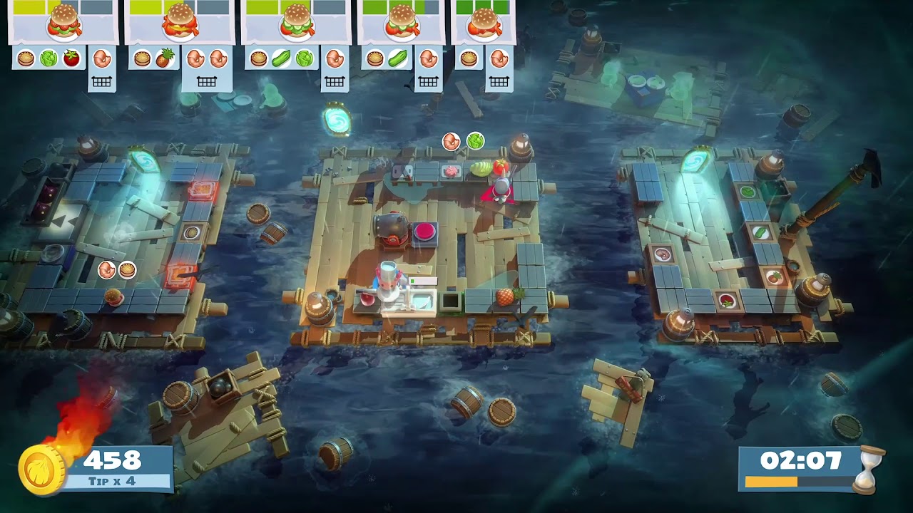 Overcooked! All You Can Eat - The Peckish Rises - Level 2-4 - 4 Stars - 2 Player co-op