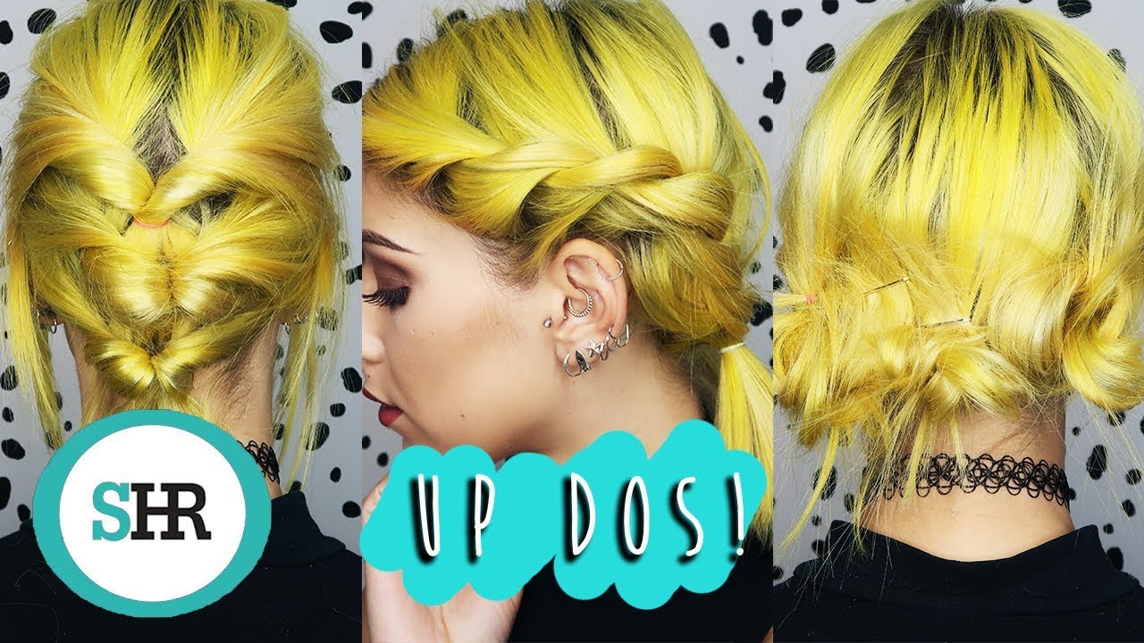 3 EASY UPDO Tutorials FOR SHORT HAIR
