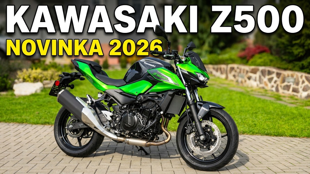 Kawasaki Z500 Candy Lime Green MY2026 4K