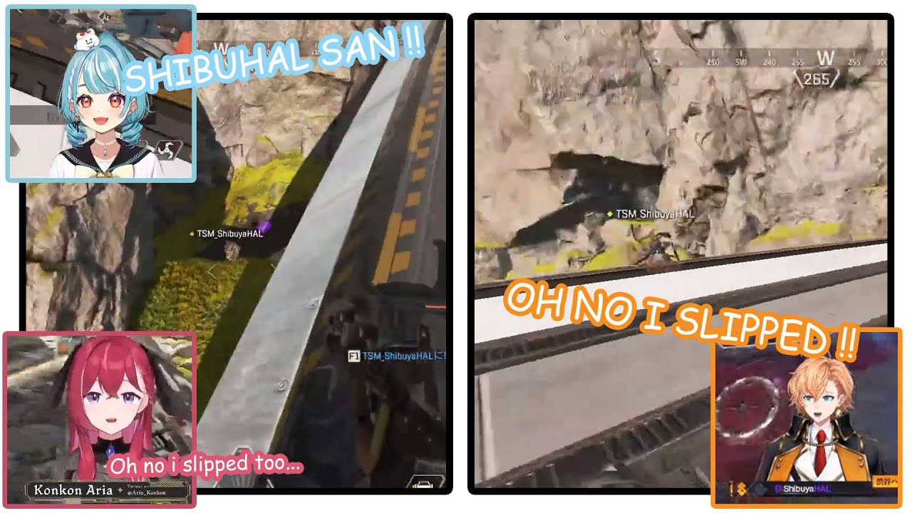 [Apex Legends] Shibuya Hal trolled by slipping (Shibuya Hal/Shiranami Ramune/Konkon Aria)