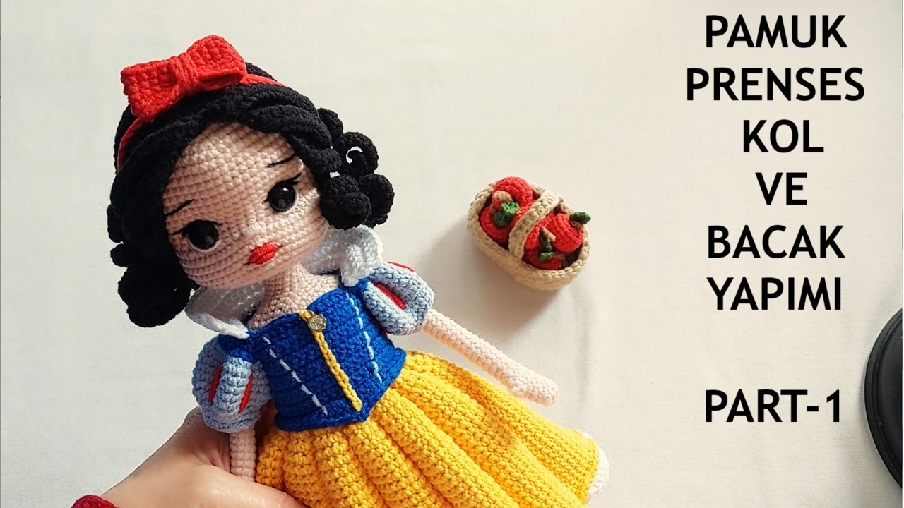 32cm Pamuk Prenses  Kol ve Bacak Yapımı PART-1 (English subtitle) (crochet amigurumi doll tutorial)