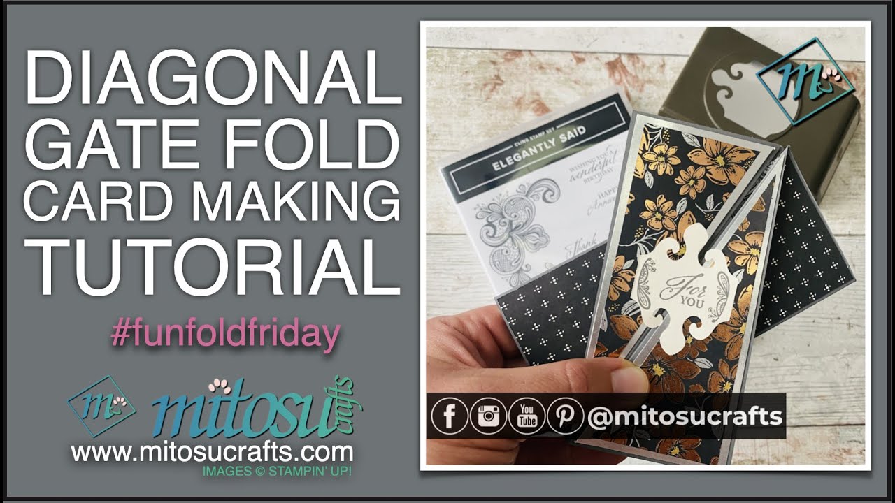 Diagonal Gate Fold Card Step By Step Tutorial, Stamp Around UK Video Hop | #sauk #stampinup