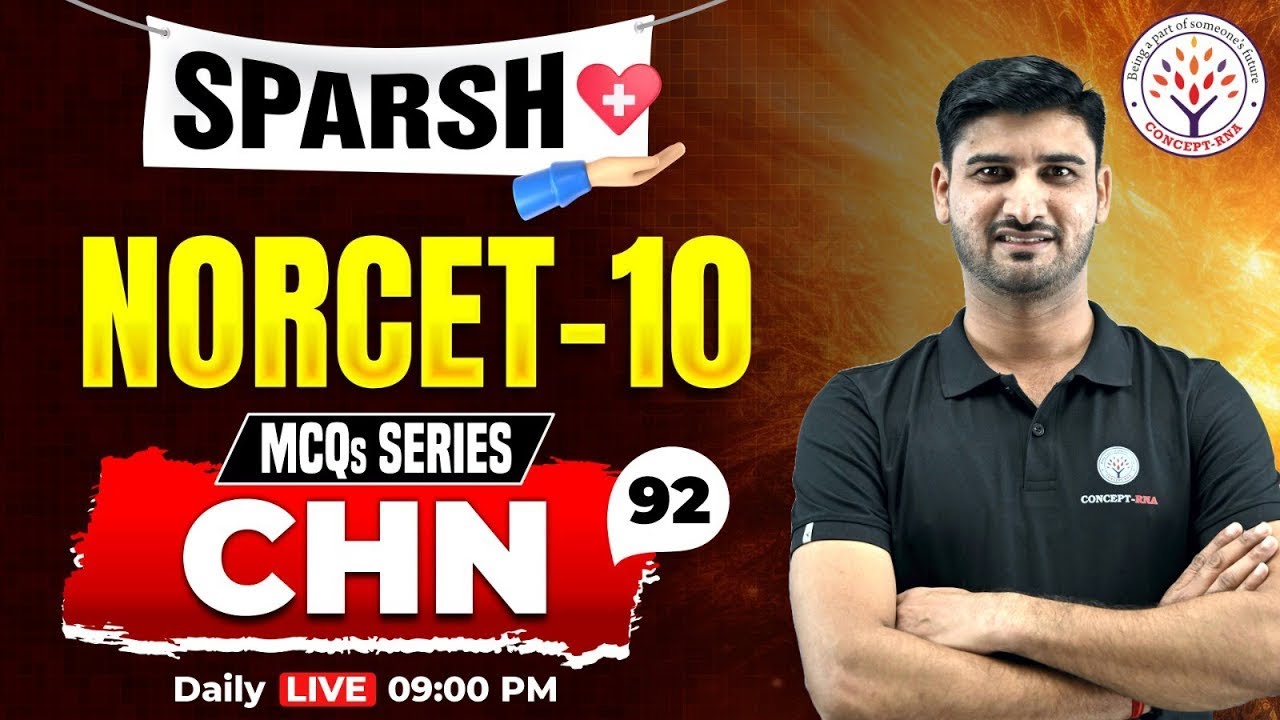 NORCET 10 Classes | CHN - Most Imp MCQ's | Sparsh | Nitesh Sir #ConceptRNA