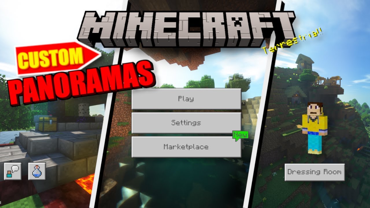 How To Make Your Own CUSTOM PANORAMA in Minecraft Bedrock Edition ( Custom Backgrounds!!  )