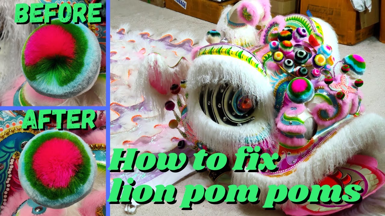 Lion Dance - SMASHED POM POMS? How to fix?!?! EASY!!! | Tutorial