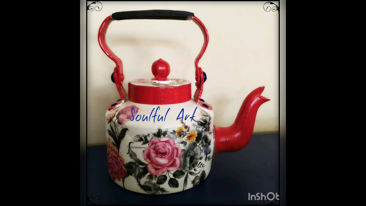 Decoupage Art on Kettle