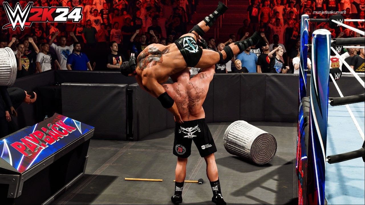 WWE 2k24 - Брок Леснар '15 против Батисты '05: Матч по экстремальным правилам на Payback