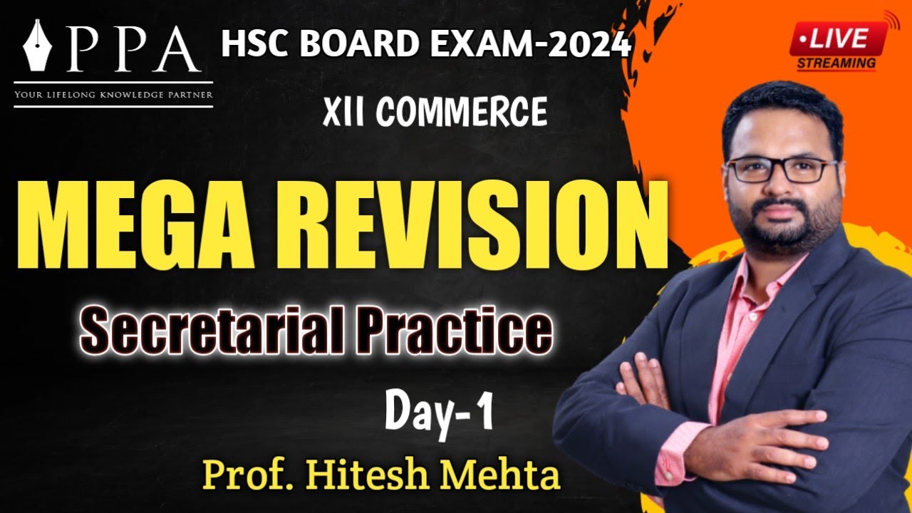 HSC Board Mega Revision of SP (Secretarial Practice) by Prof.Hitesh Mehta