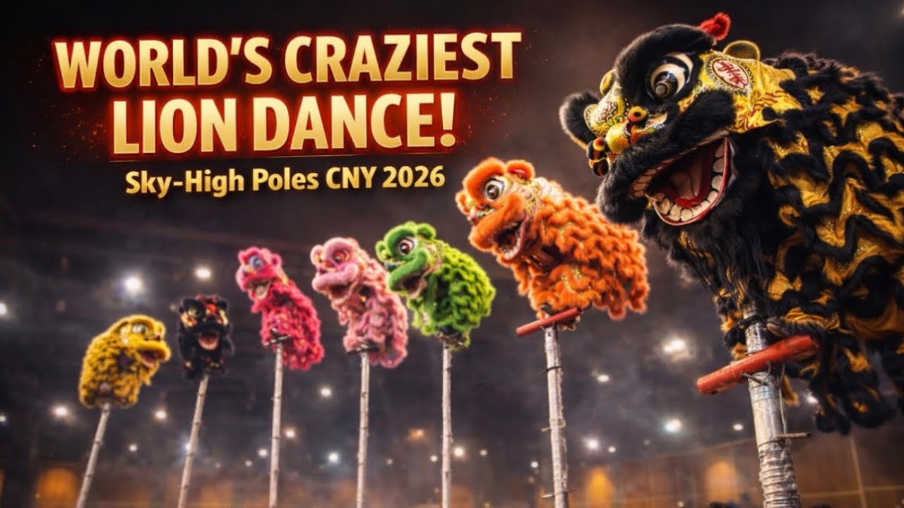 WORLD’S CRAZIEST Acrobatic Lion Dance on Sky-High Poles 😱 SICC Kota Kinabalu Sabah CNY 2026