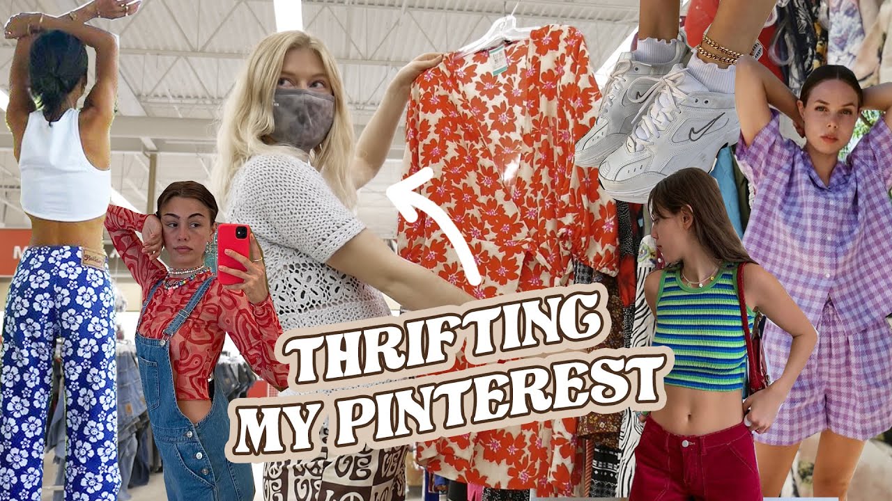 thrifting my Pinterest board | thrifting trendy summer + spring outfits & thrift haul
