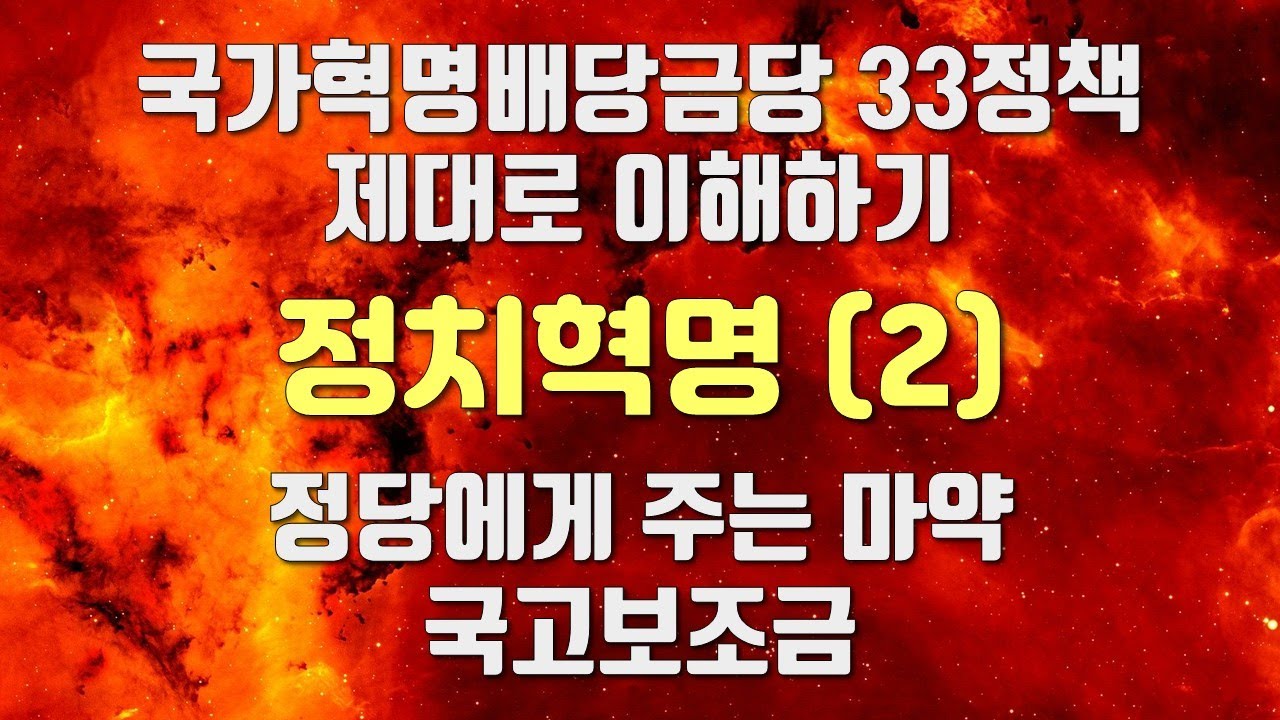 국가혁명배당금당 33정책 제대로 이해하기ㅣ정치혁명ㅣ허경영ㅣ정당에게 주는 마약 국고보조금ㅣ정당지원금제도 폐지