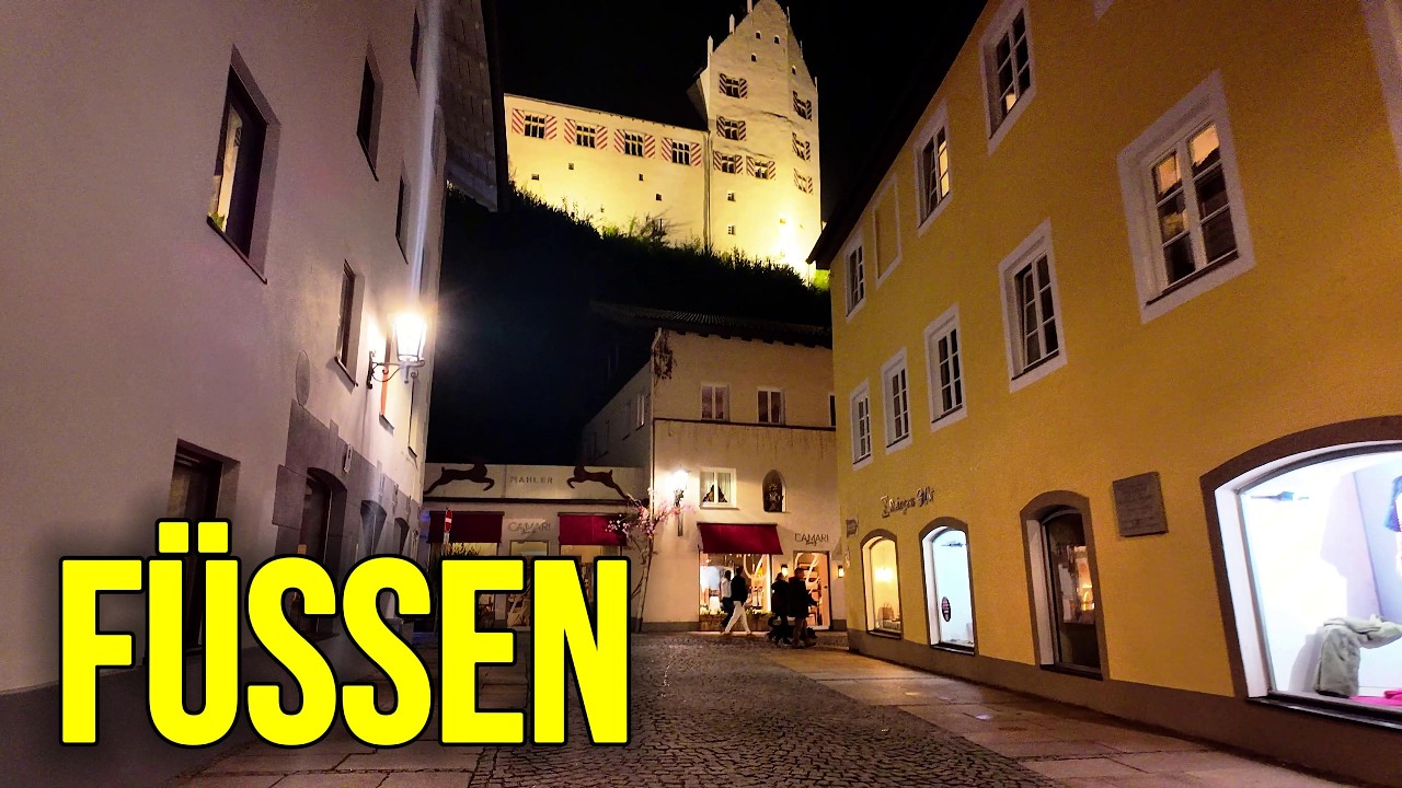 F&uuml;ssen Old Town by Night 🌙 | Hohes Schloss & Romantic Streets 4K