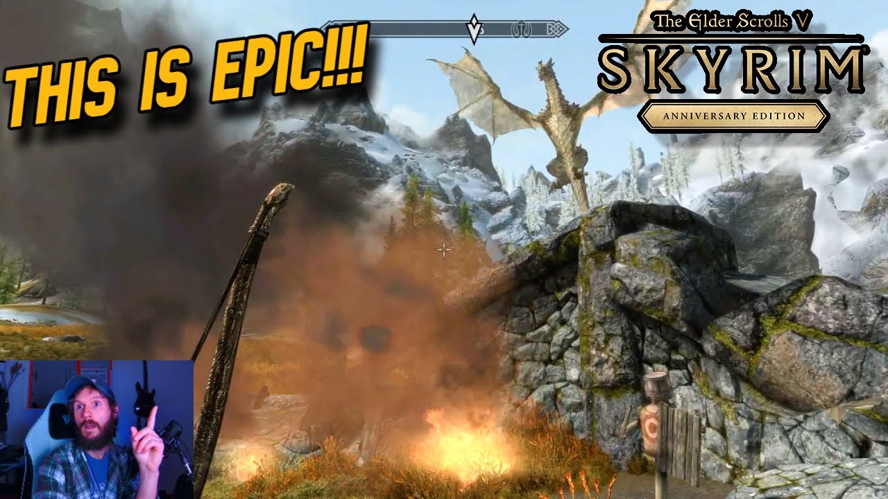 My First Dragon Battle in Skyrim.. 