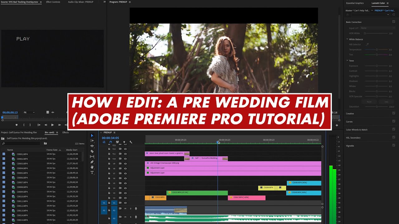 HOW I EDIT A PRE WEDDING FILM / MY WORKFLOW (ADOBE PREMIERE PRO TUTORIAL) TAGALOG