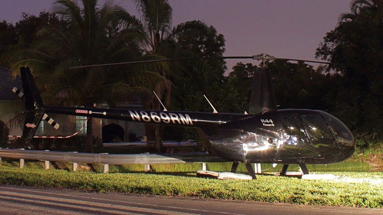 {TrueSound}™ Robinson R44 Takeoff from a Neighborhood in Coral Springs!