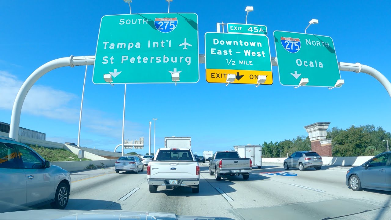 Driving I-4 Tampa Courtney Campbell Causeway to Clearwater