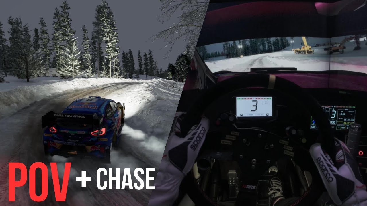 Icy Swedish Forest at Full Rally Speed | POV + Chase Cam | EA Sports WRC
