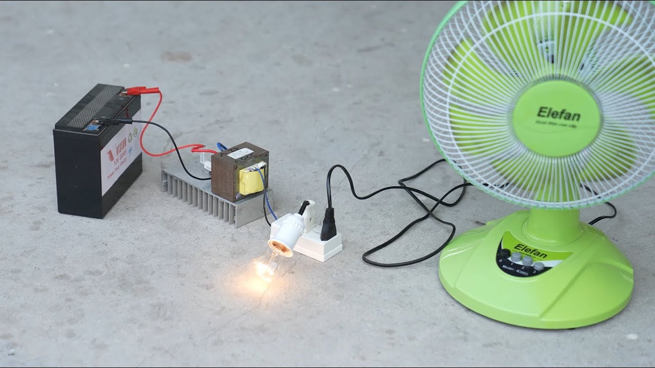Chế kích điện 12v lên 220v chạy quạt cực đơn giản chỉ dùng 1 transistor Ít Người Biết