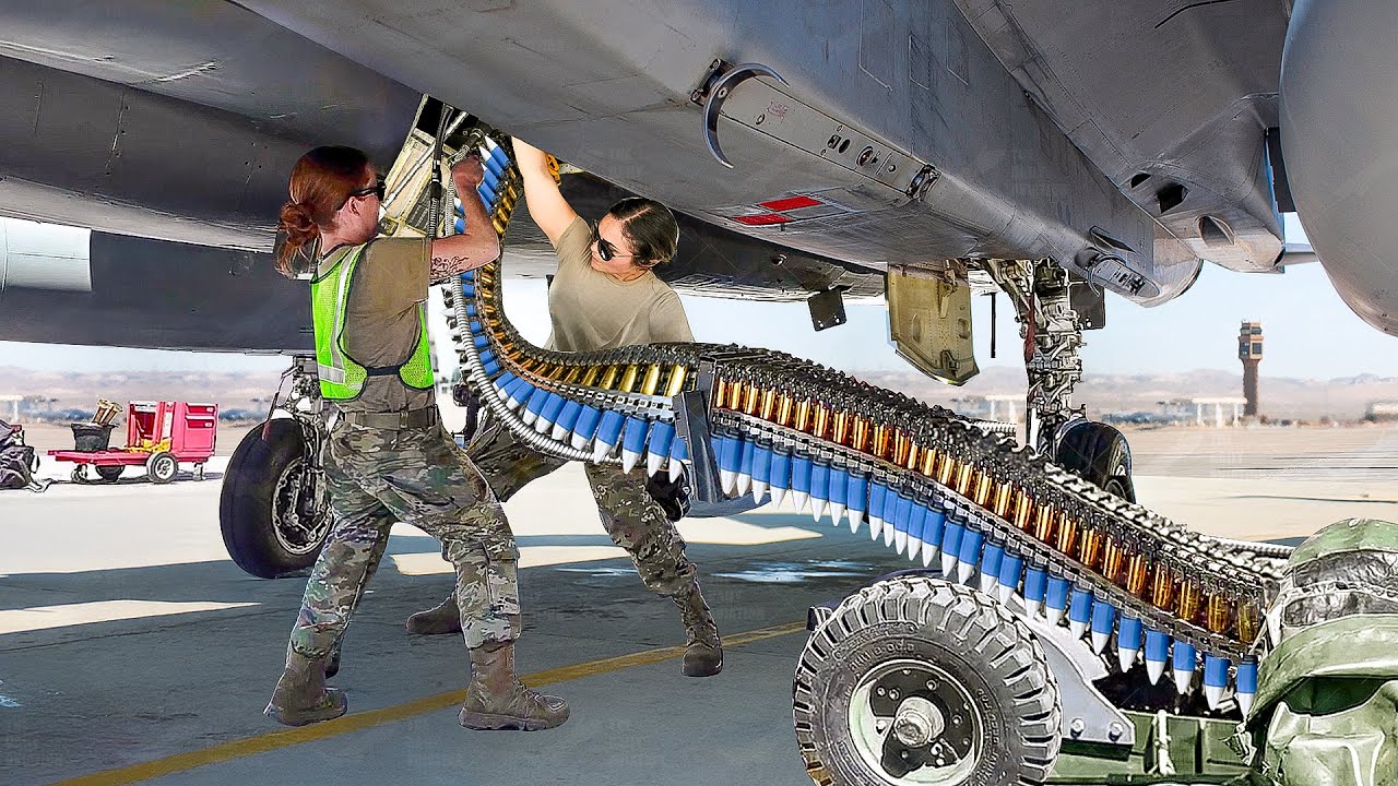 Loading Thousands of 20mm Rounds into US Most Feared Fighter Jet