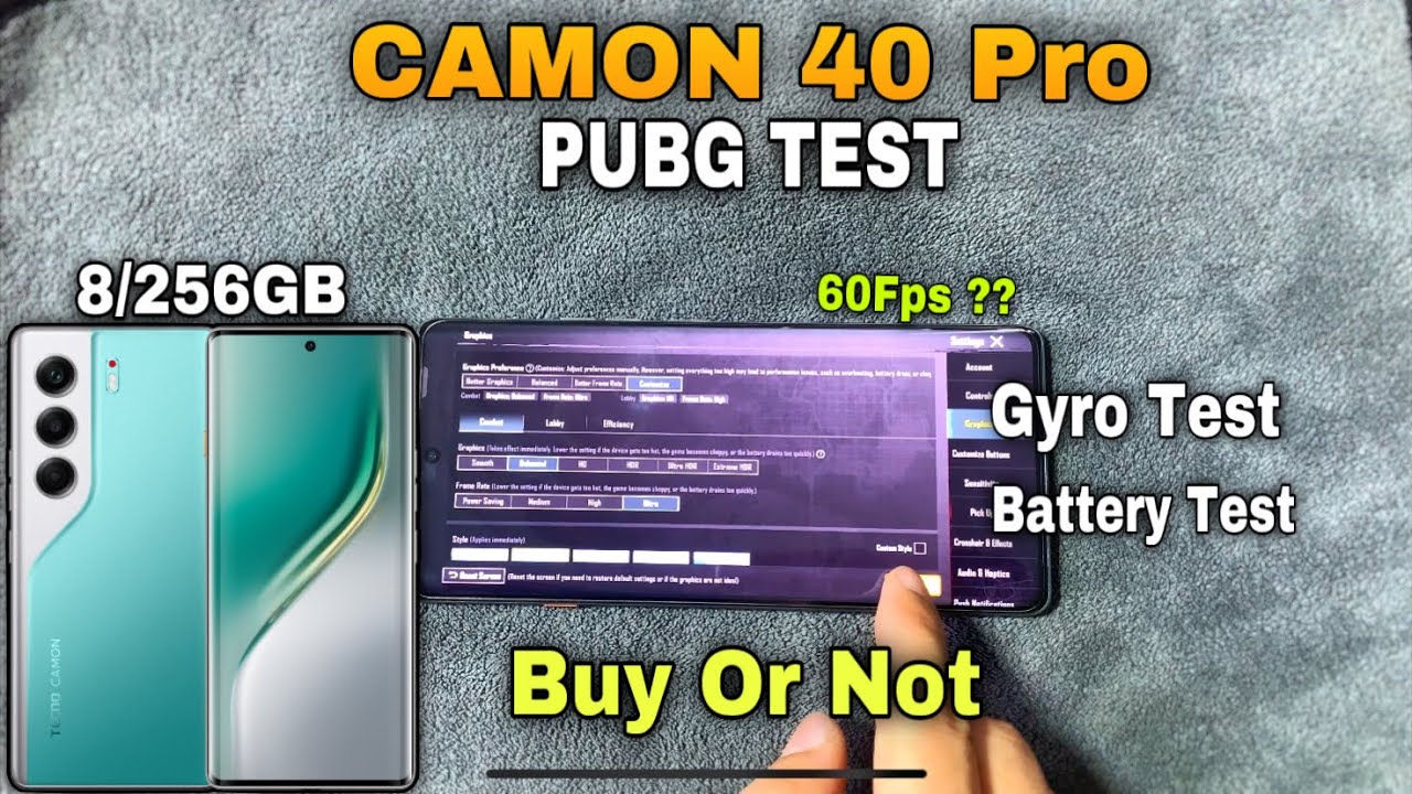 Tecno Camon 40 Pro Pubg Test !!😨🤯 | Camon 40 Pro Pubg Graphics Test | Fps Test | Gyro & Battery Test