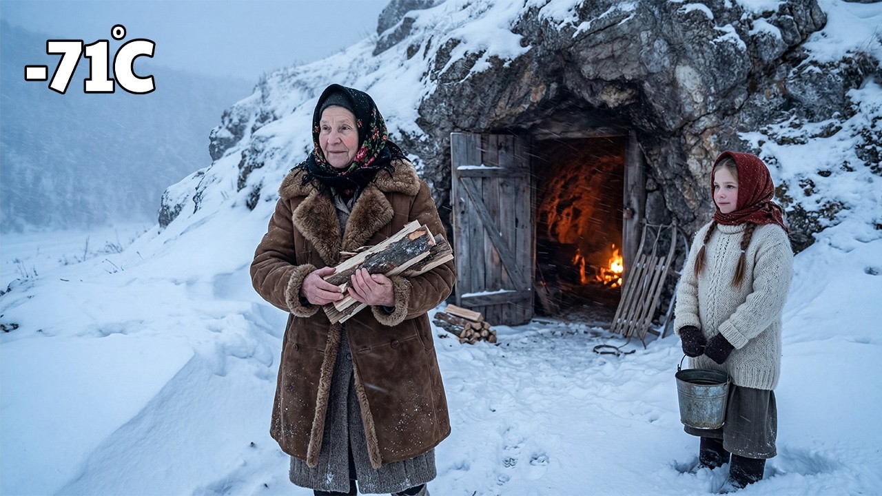 Frozen Siberia, Warm Cave Home | Grandmother and Grandchild’s Daily Life Through the Blizzard