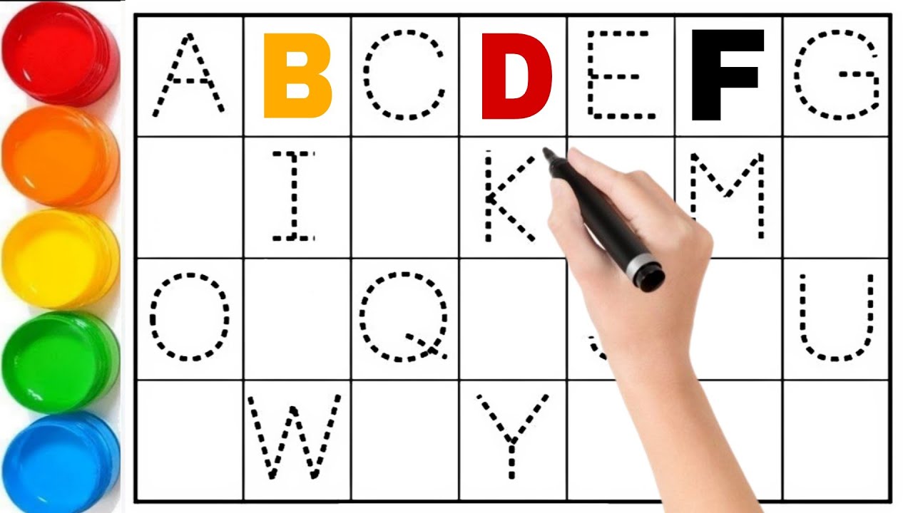 Abcd drawing and colouring // ABC Phonics Song | English Alphabet Learn A to Z | ABC Song |