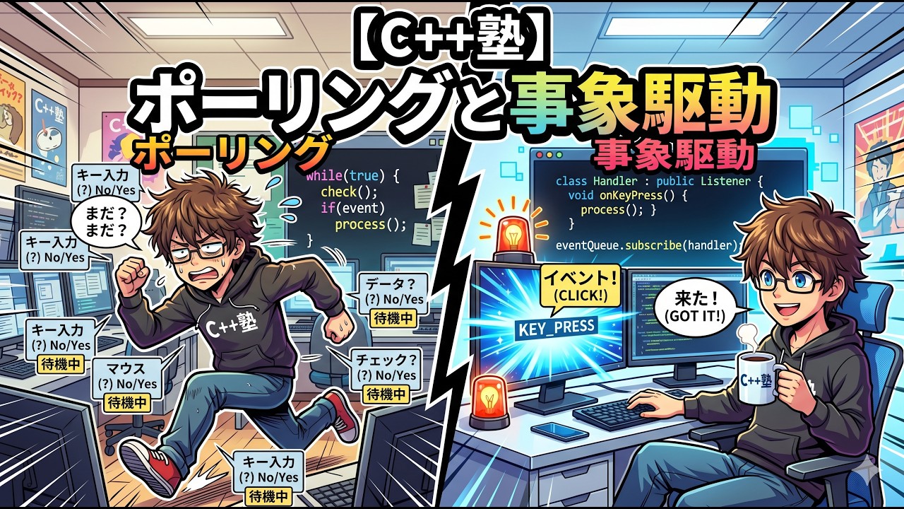 【C++塾】ポーリングと事象駆動