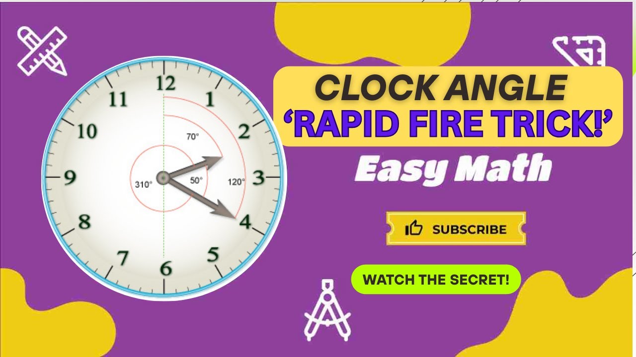 Fastest Way to Solve Clock Angle Problems |Most Powerful Trick for Clock Angle Questions |SSC & Bank