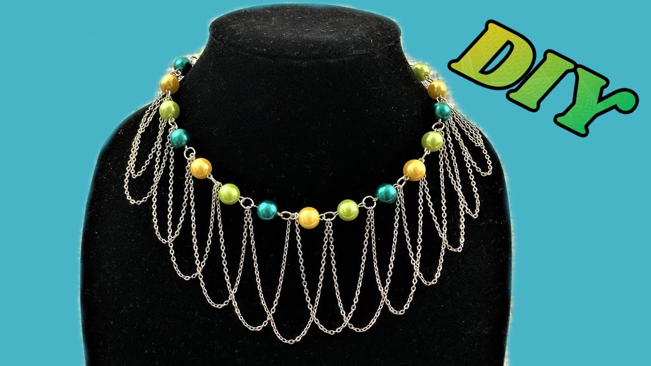 How to Make this Beaded Necklace at Home - DIY Statement Beaded Necklace