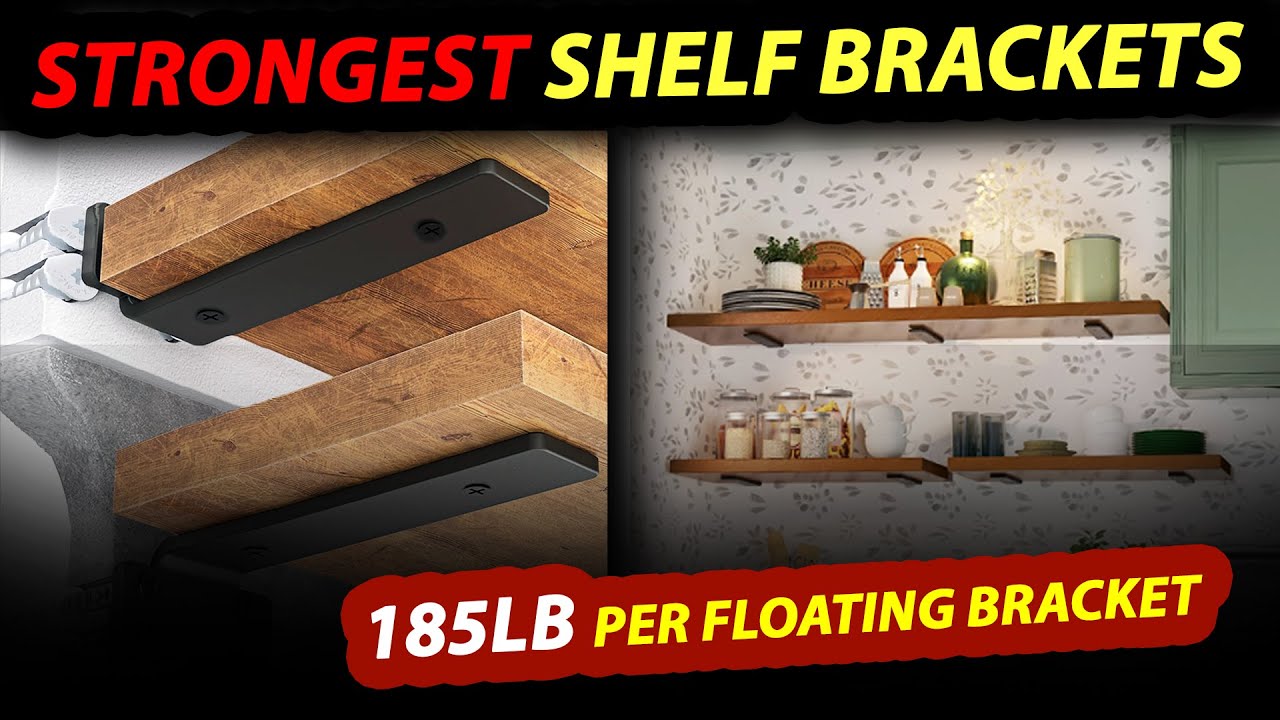 ** 185lb/Bracket ** How to install heavy duty Floating shelf brackets - Strongest brackets on Amazon