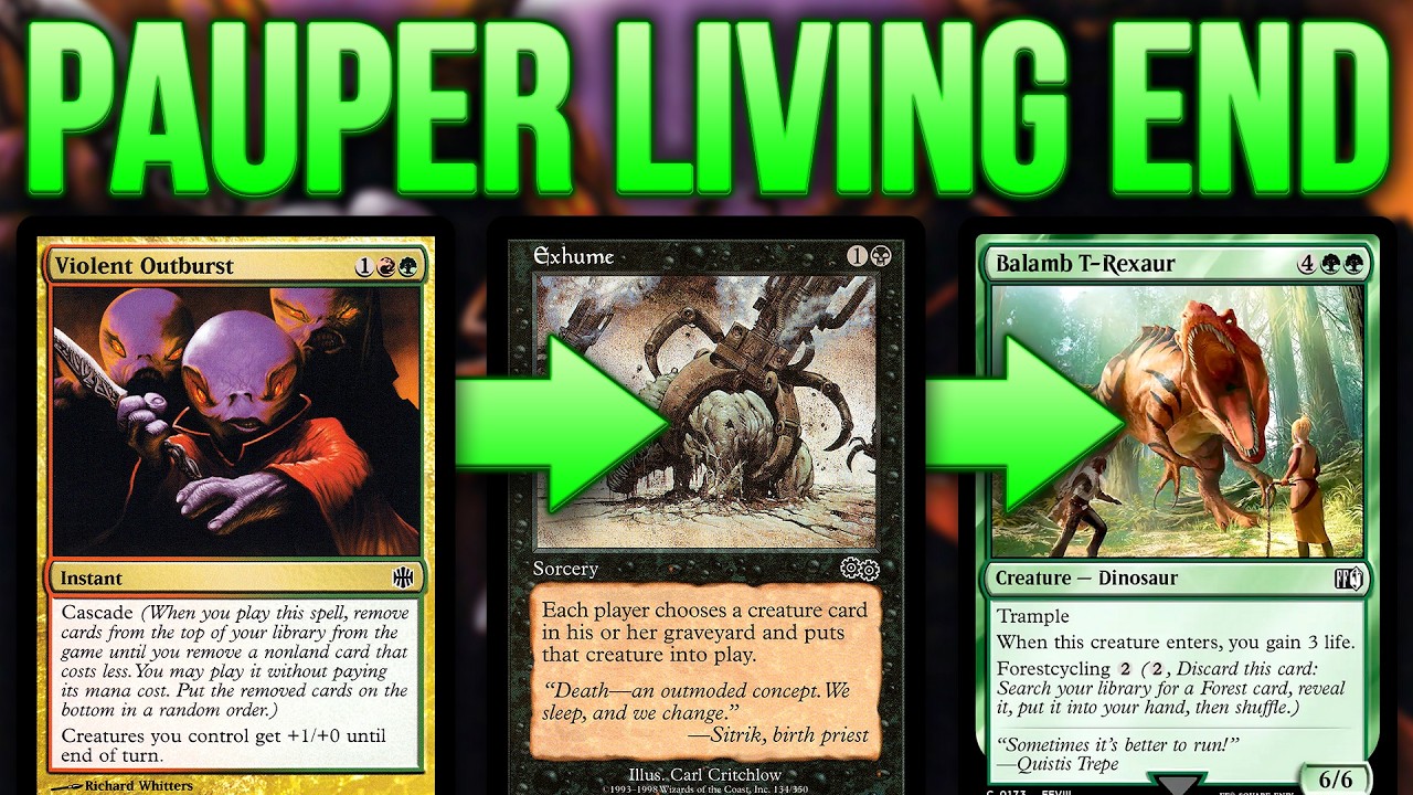 LIVING END BUT IN PAUPER! Violent Outburst ➡️ Exhume ➡️ Balamb T-Rexaur | Magic: The Gathering MTG