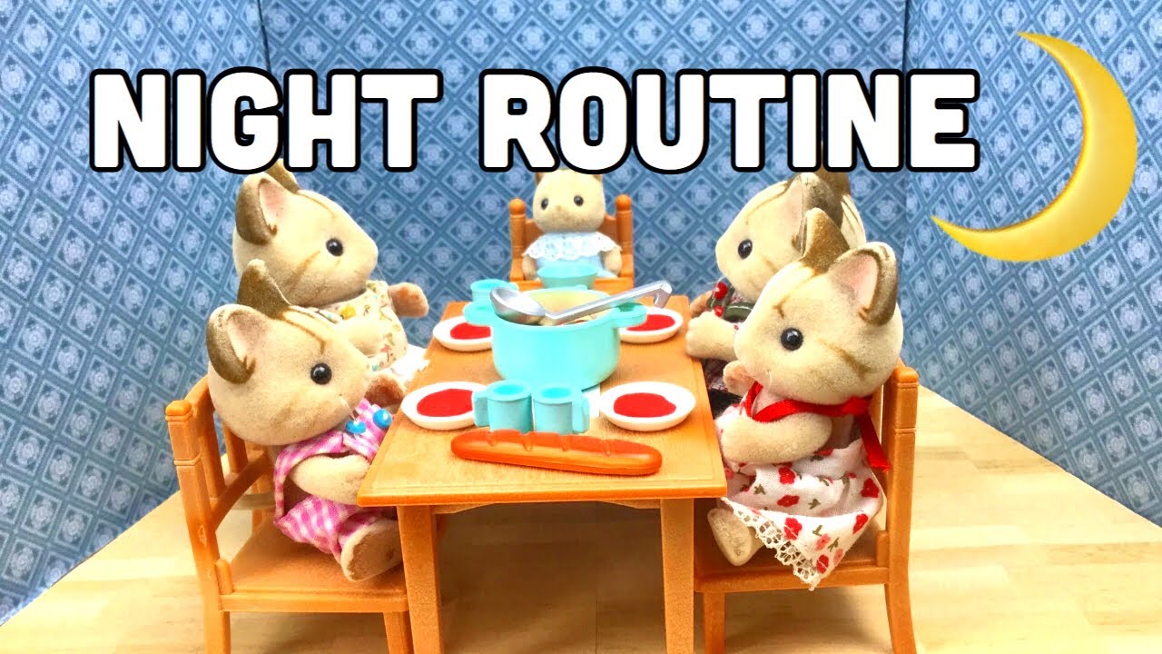 SYLVANIAN FAMILY NIGHT TIME ROUTINE STOP MOTION | sylvanian family bedtime routine | calico critters