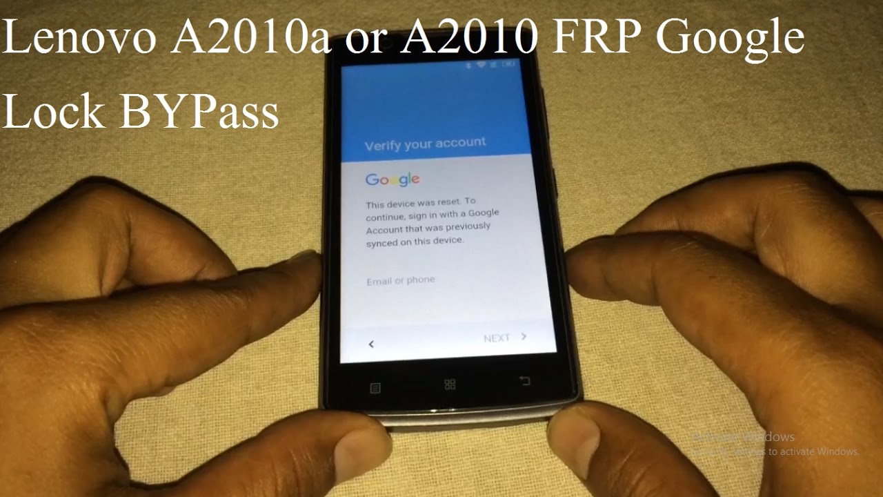 LENOVO A2010a or A2010 FRP GOOGLE ACCOUNT Remove or BYPASS  FRP Unlock