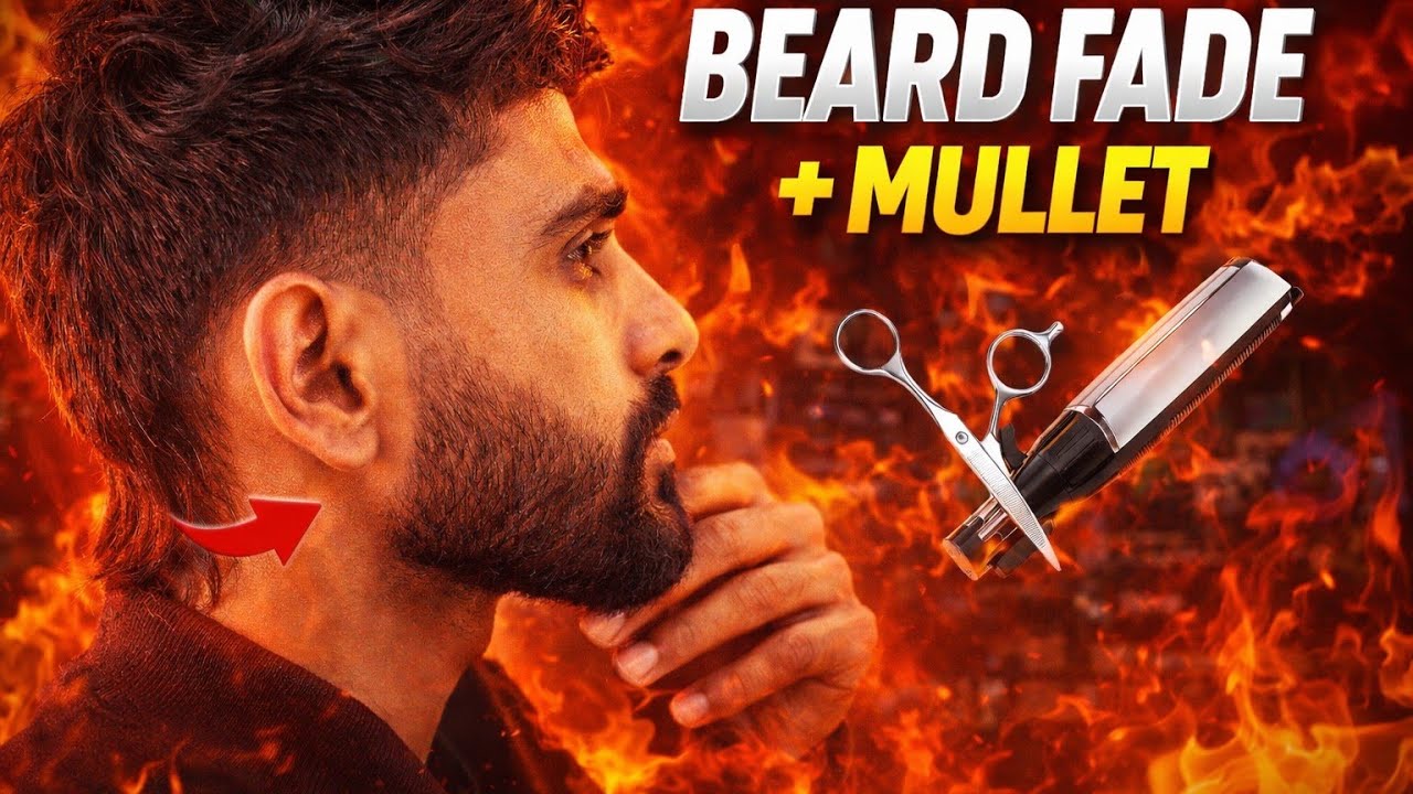 “Italian Beard Fade Step by Step 😎 | Mullet Haircut | Beard Grooming”