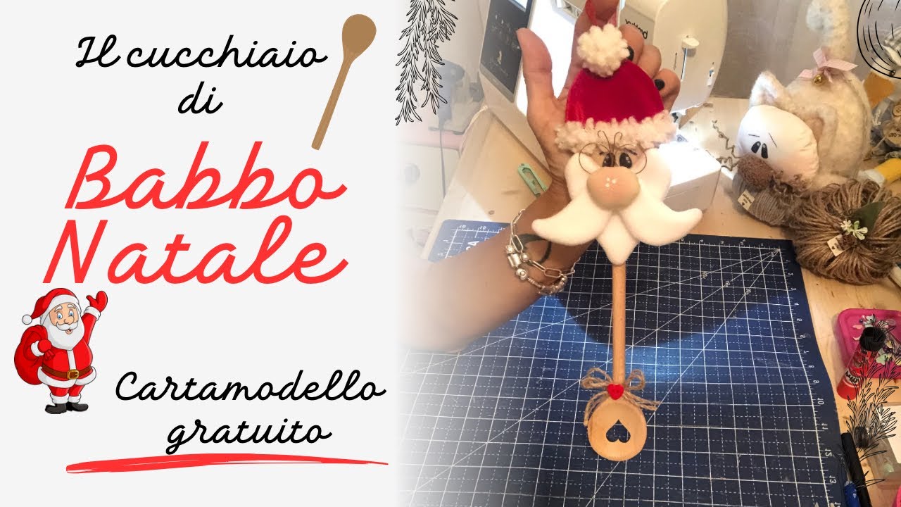 125 💝 DECORA LA CUCINA CON IL CUCCHIAIO DI BABBO NATALE 🎄⭐️ -CARTAMODELLO GRATUITO  - 