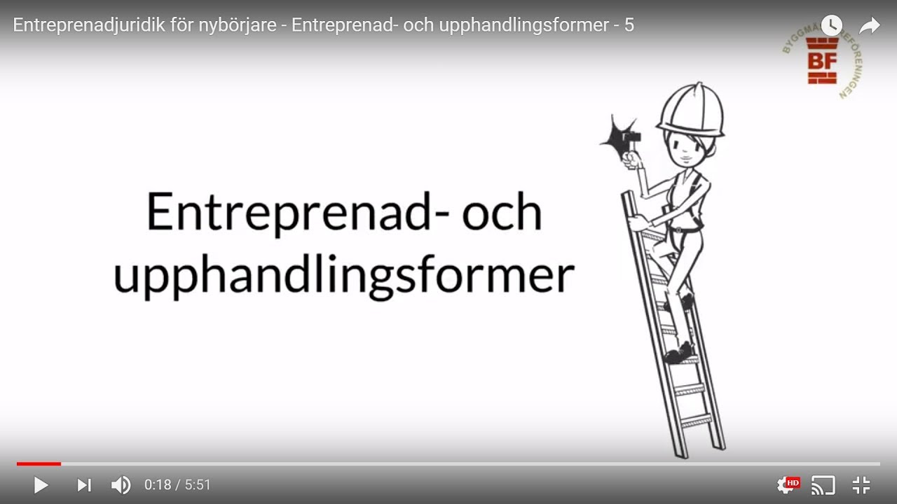 Entreprenad- och upphandlingsformer - Entreprenadjuridik för nybörjare, del 5