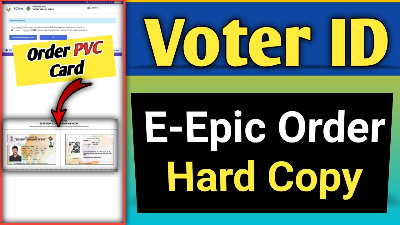 How to apply for order Voter id Hard copy | Order PVC election Card | Epic card order#Technonir