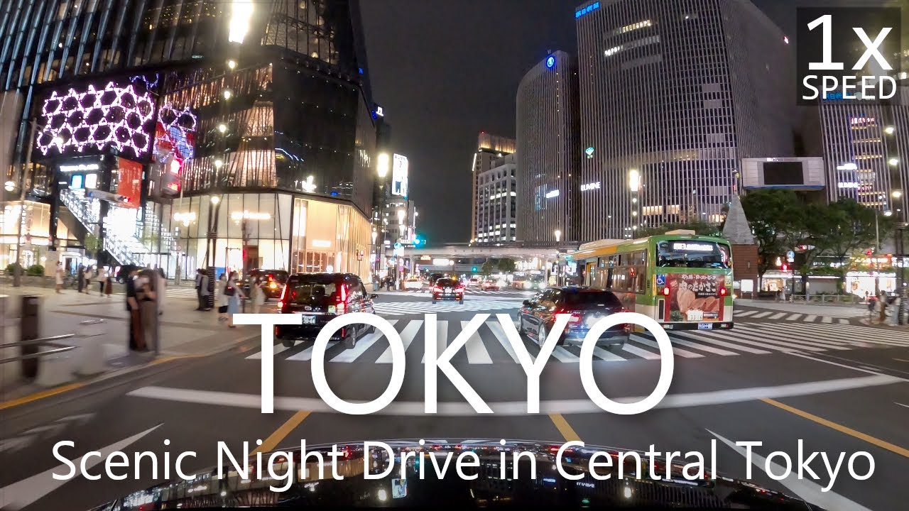 4K Tokyo Scenic Night Drive: Toyosu to Tokyo Station and Skytree / 東京夜景ドライブ豊洲→東京駅→スカイツリー