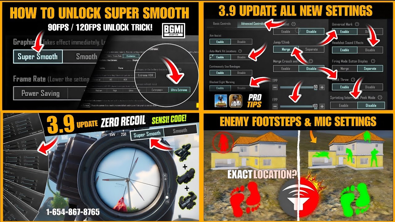 🔴 BGMI 3.9 Update Super Smooth Graphics | Basic Advance/Control | Sensitivity | Footstep Sound Guide