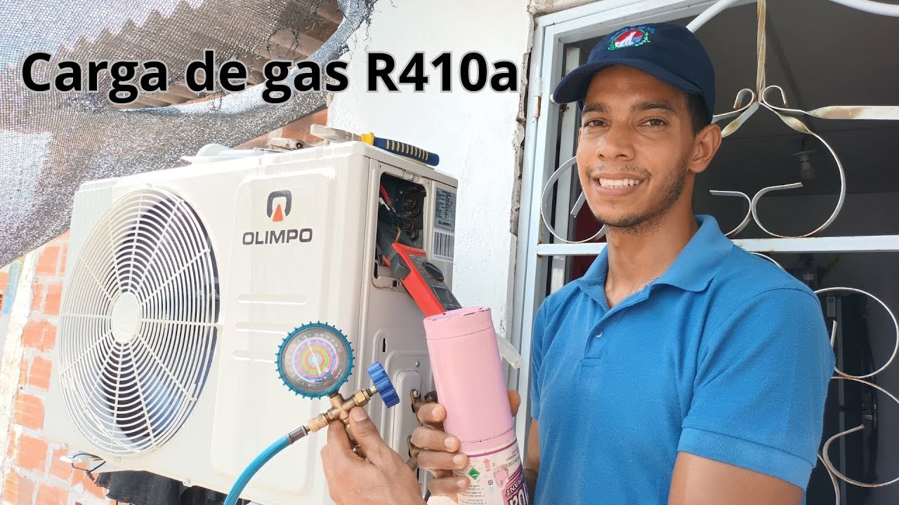¿Cómo cargar el gas refrigerante mezcla R410a a un aire acondicionado Split?