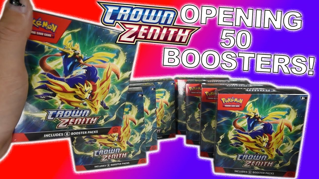 Opening 50 Crown Zenith Boosters! 8 Booster Bundles!