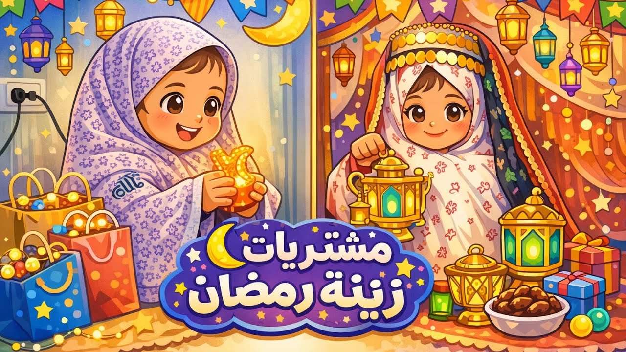 مشتريات ميمي ولولو لزينة رمضان 😍🌙#ميمي #لولو #رمضان 
