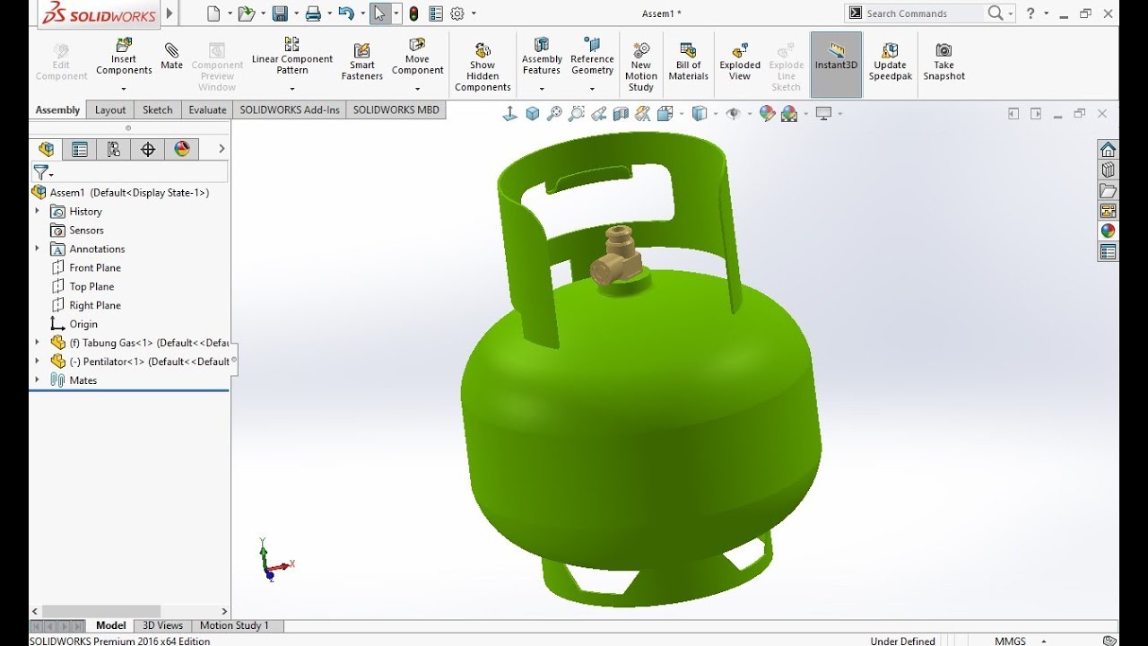 Desain Tabung Gas Menggunakan Solidworks